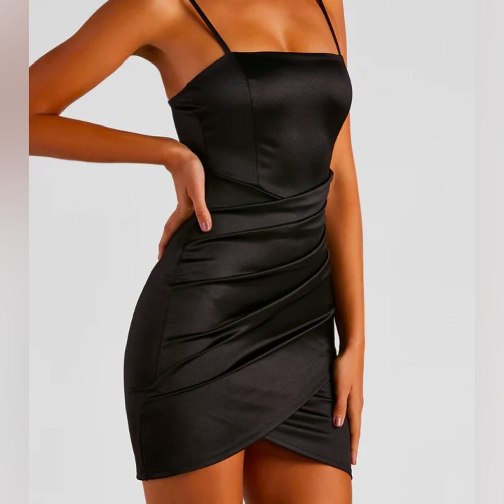 Windsor Wrapped in Stylish Satin Mini Dress